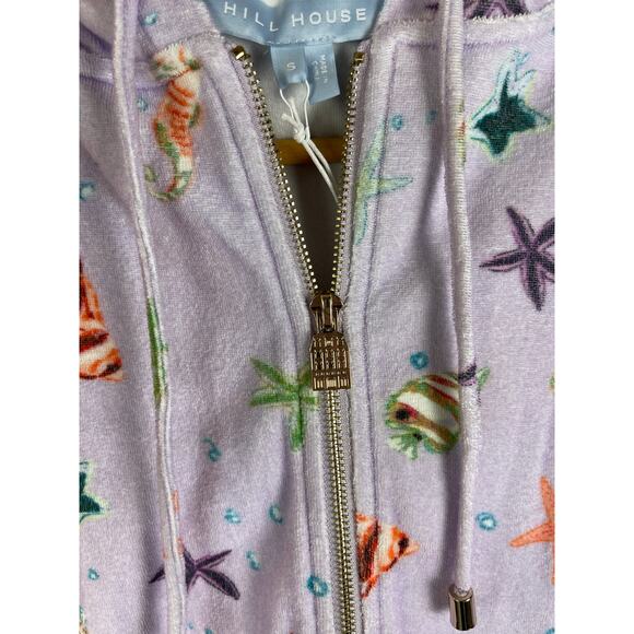 Hill House The Allie Zip Up Sea Creatures Terry Cloth Hoodie Size Small - Picture 8 of 10